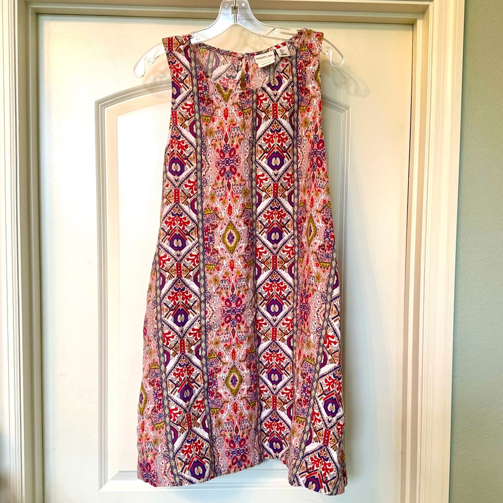 Colorful Geometric Print Sleeveless Dress